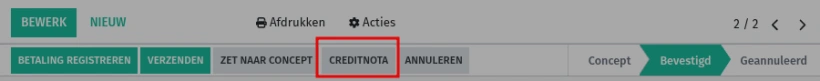 Factuur - Creditnota maken