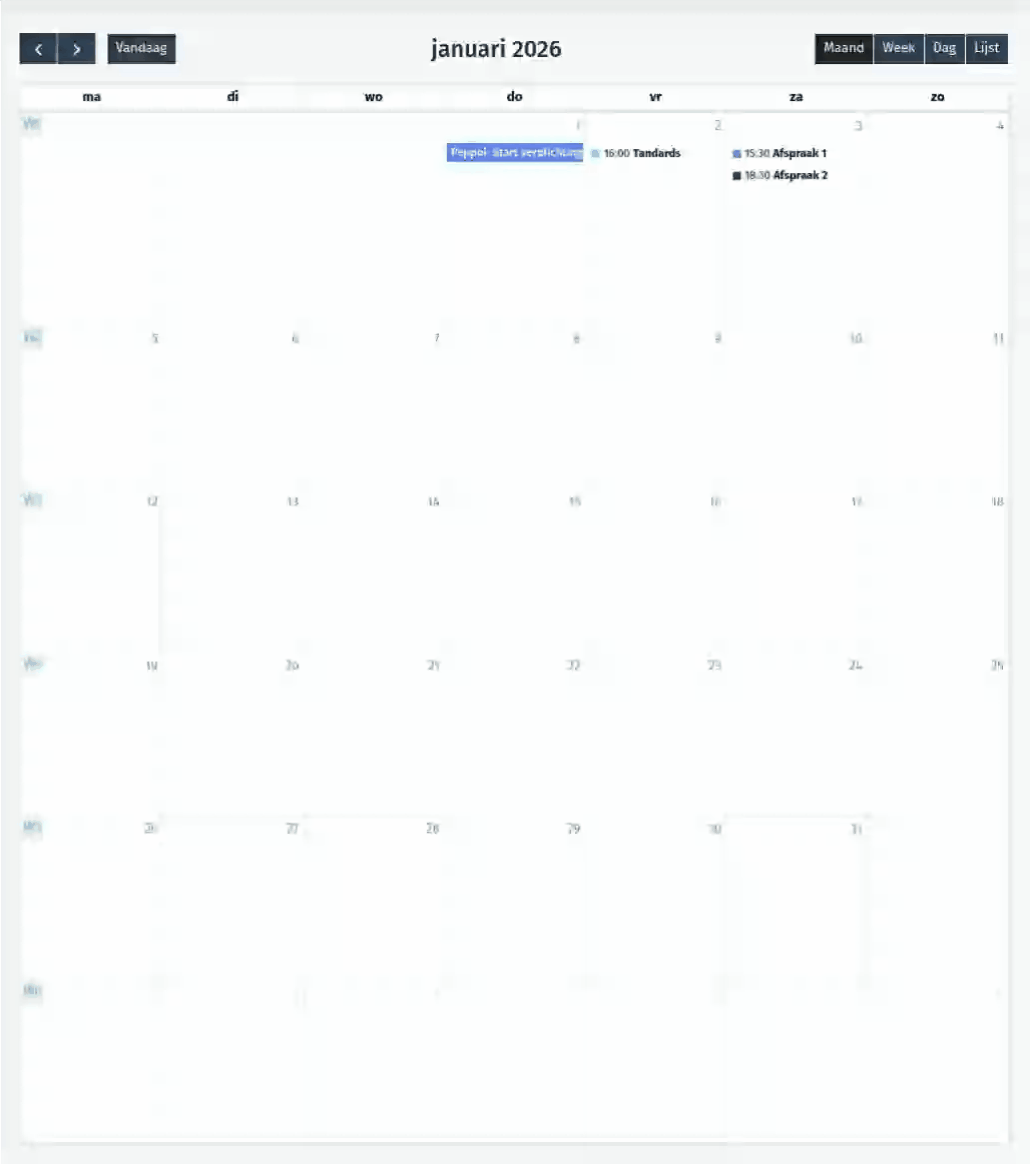 Agenda - Wijzig de weergave