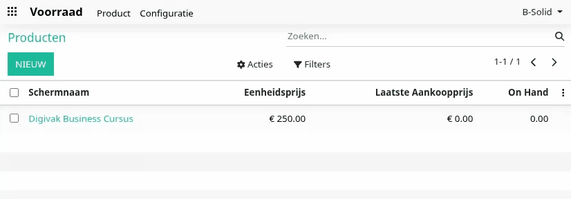 Lijst weergave - Acties - Verwijderen - foutmelding