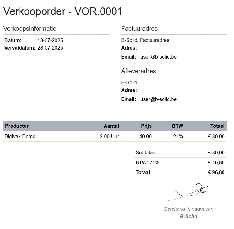 Offerte - Online getekend