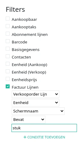 Lijst weergave - filters - eigen filter